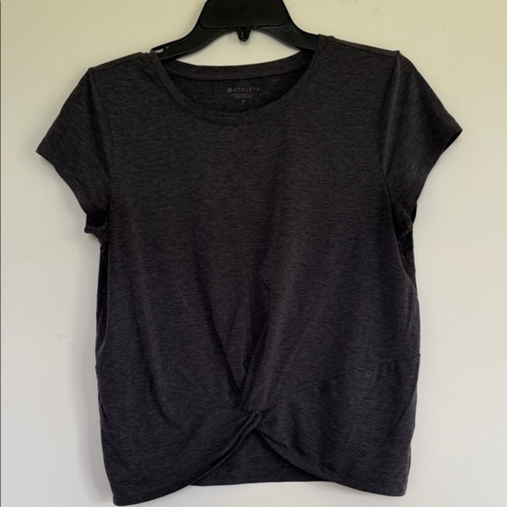 Athleta Charcoal Twist Front Tee
